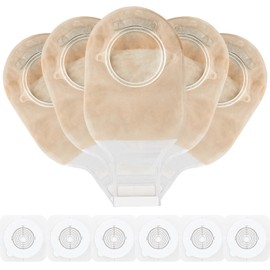 KONWEDA 21PCS Ostomy Bags,Colostomy Supplies,Two Piece Drainable Ostomy Pouch for Ileostomy Stoma Care, Cut-to-Fit (15pcs Bags+6pcs Barrier)