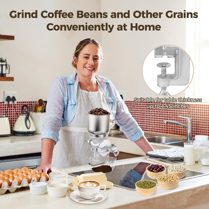 High Hopper Corn Grinder,Cast Iron Grain Grinder Manual Coffee Grinder,Mill-Heavy