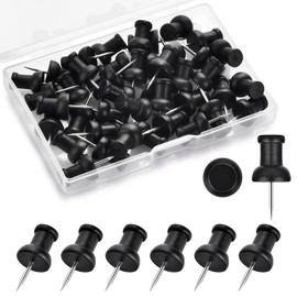 100Pcs Wood Push Pins, Thumb Tacks for Decorative, Wooden Pins and Tacks, Cork Board Thumbtacks, Cute Thumbtack for Wall and Bulletin Board, Map Pins