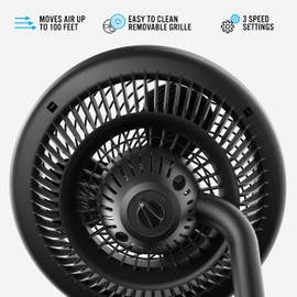 Vornado 783 Full-Size Whole Room Air Circulator Fan, Adjustable Height, 3 Speeds, Tilt Head, Removable Grill, Moves Air 100 Feet, Pedestal Fan for Home, Office, Bedroom, Black