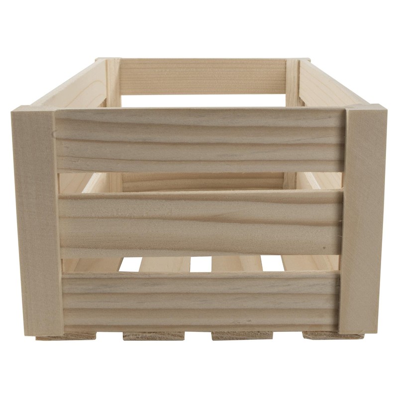 WooDeeDoo Medium Wooden Storage Slatted Crate Box | 28.5 x