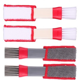 Outanaya Cepillo para Polvo y Plumero para Ventilación de Coche, Mini Plumero Doble Cabeza para Limpieza Interior en Verano, 4 Piezas Diseño Desmontable y Microfibra