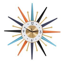 Large Wall Clock 22 Inch, Mid Century Wall Clock Starburst Clock Modern Decor Silent Non-Ticking, Home Décor Big Wall Clocks for Living Room, Kitchen, Dining Room, Bedroom