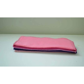 2 Ply Solid Flannel 8x8 Inches Little Wipes Set of 5 Pinks and Purples - Proudly Made in the USA!