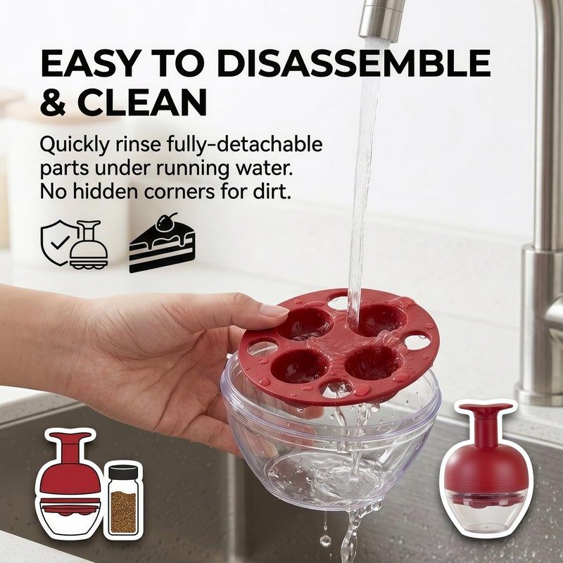 4-Cherry Pitter Tool, Easy Press Cherry and Olive Pit Remover