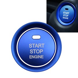 Youzzei Car Start Stop Button Cover, Car Engine Start Stop Button for Mazda 3 Axela Mazda 6 Atenza CX-3 CX-4 CX-5 CX-8 MX-5 Star Button Cover, Aluminium Alloy Mazda 3 Car Start Button Cover - Blue