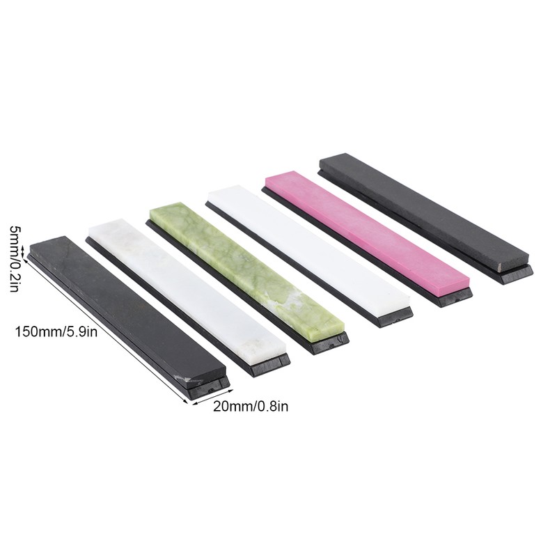 6PCS 800‑10000 Grit Sharpening Stones Set Knife Whetstone Oilstone Sharpener