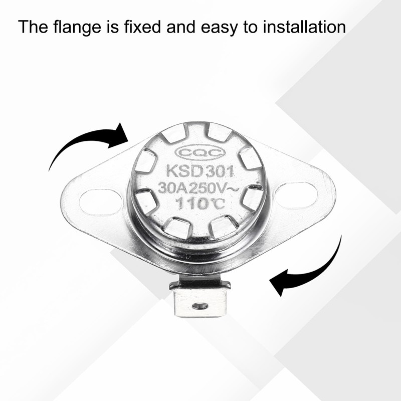 uxcell 2 Pcs KSD301 Thermostat 110°C/230°F 30A Normally Closed N.C