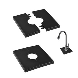 YJFY Pack of 2 Split Wall Flange Rosettes Cover Heating Pipe Rosette Plate Cover Rosette ABS Material Durability Suitable for Water Pipes, Gas Pipes, Radiators (Black, 26 mm)