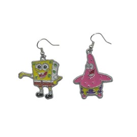 Spongebob and Patrick Cartoon Characters Charm French Wire Earrings