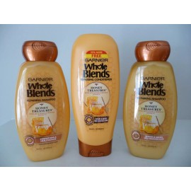 Garnier 3 Garnier Whole Blends Honey Treasures Repairing Shampoo (2) & Conditioner (1)