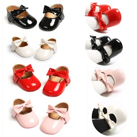 RVROVIC Baby Girls Moccasins Infant Princess Glitter Premium Lightweight Soft Sole Prewalker Toddler Girls Shoes, 2 red