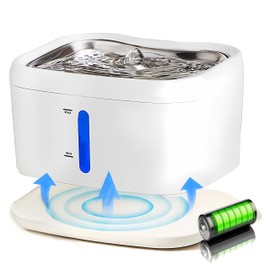 Cat Water Fountain, 85 Oz/2.5L Changeable, Battery Operated 220° Motion Sensor Dog Water Dispenser, MEILL LIFE TECHNOLOGY CO. Cordless Automatic Cat Water Fountain for Cats, Dogs, Multiple Pets