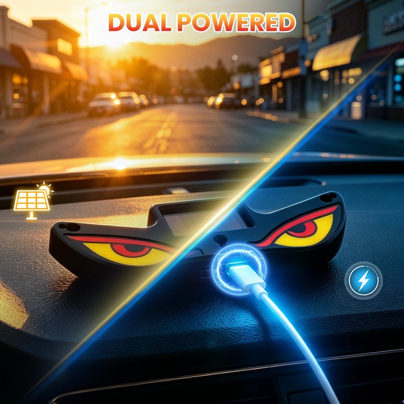 Solar Demon Eye LED Car Window Light, 2026 New Devil