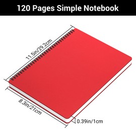 Yarotm Notizbuch Liniert A4-2 Stück Spiralblock Tagebuch - 21x29.2cm Rot Notizblock A4-100g/m² Papier Liniert Notebook - 120 Seiten Journal Notizheft A4 Spiralbindung Notizbücher