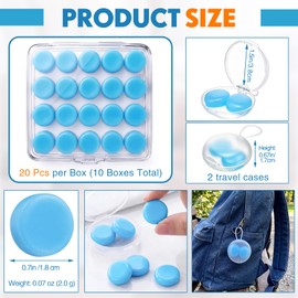 Relaxweex 200 Pcs Wax Earplugs Bulk Moldable Silicone Wax Earplugs for Sleeping 32 db Gel Ear Plugs for Noise Canceling Reduction Swimming Hearing Protection Shooting Construction Work (Blue)