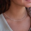 Mauzew White Gold Necklaces for Women Simple Silver Satellite Bead