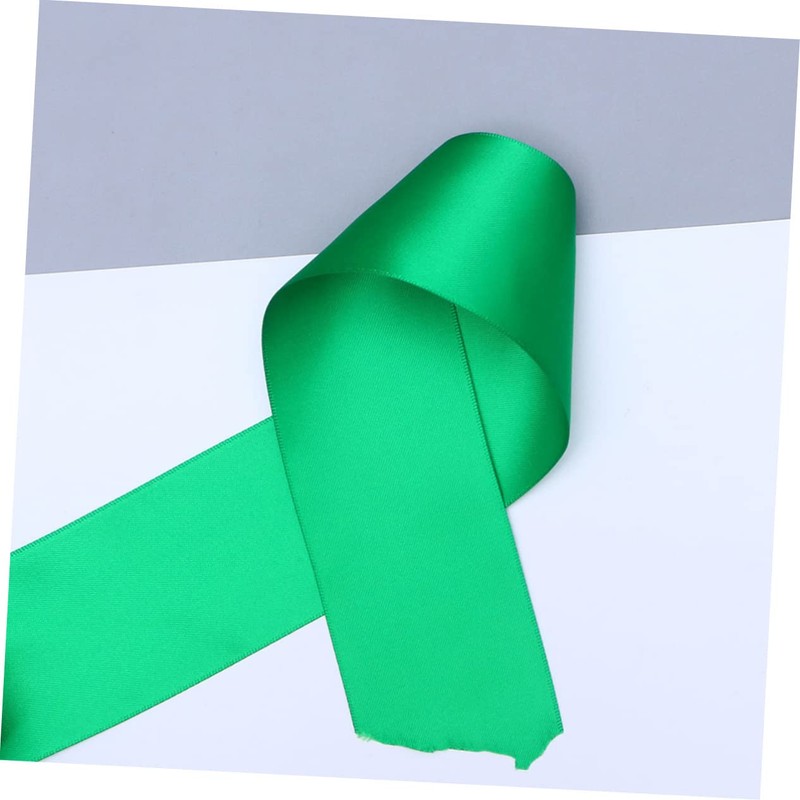 TEHAUX 1Roll Double Sided Satin Ribbon Green for Wedding Decorations