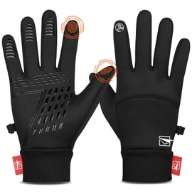 Yobenki Warm Winter Gloves, Anti Slip Touchscreen Gloves Windproof and Water Resistant Running Gloves Thermal Gloves Cold Weather Cycling Gloves for Men Women Walking Riding Driving Cycling