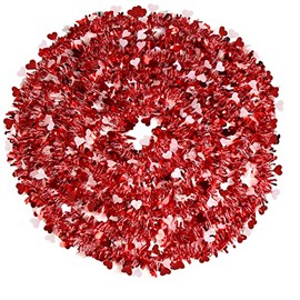 FOIMAS 33FT Valentine's Day Tinsel Garland,Heart Metallic Twisted Hanging Garland for Home Wedding Decoration Party Supply,Red & White