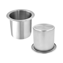 Zpana Drop-in Car Cup Drink Holder, 2PCS 3.35 Inch Stainless Steel Poker Table Water Bottle Holder, Vehicle Insert Drink Cupholder Storage Replacement, Universal Automotive Accessories