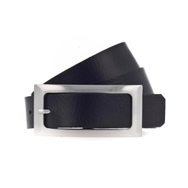 Vanzetti Women's Leather Belt Cowhide Women's Belt 30 mm Leather Belt, black