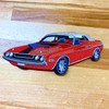Red Muscle Car Patch Embroidered Iron-On Automobile Applique