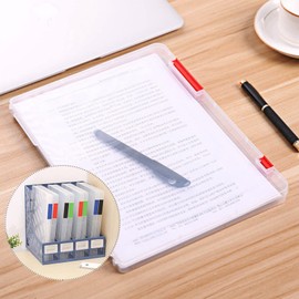 XM-ZHHY Plastic File Box A4 - Pack of 3 Waterproof Portable Document Folders with Snaps and Lids for 31×23 cm Paper, Transparent Storage Organizer Cases for Magazines, Office Supplies, School