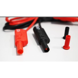 PeakTech 7030 Test Leads for Multimeter and Laboratory Power Supplies, 130 cm Test Leads with Insulated Banana Plugs as Accessories for Measuring Devices, 4 mm Cable with Laboratory Plug for CAT III