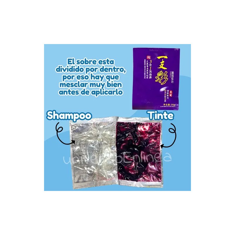 Shampoo Tinte Instantáneo Natural Cubre Canas Jengibre 120pz