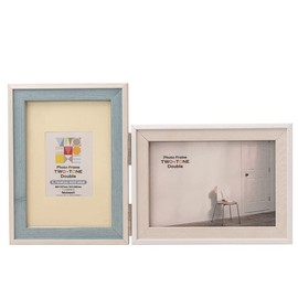 Nakabayashi F-TMS-111-2-B Two-Tone Resin Photo Frame, 2 Sides, Blue