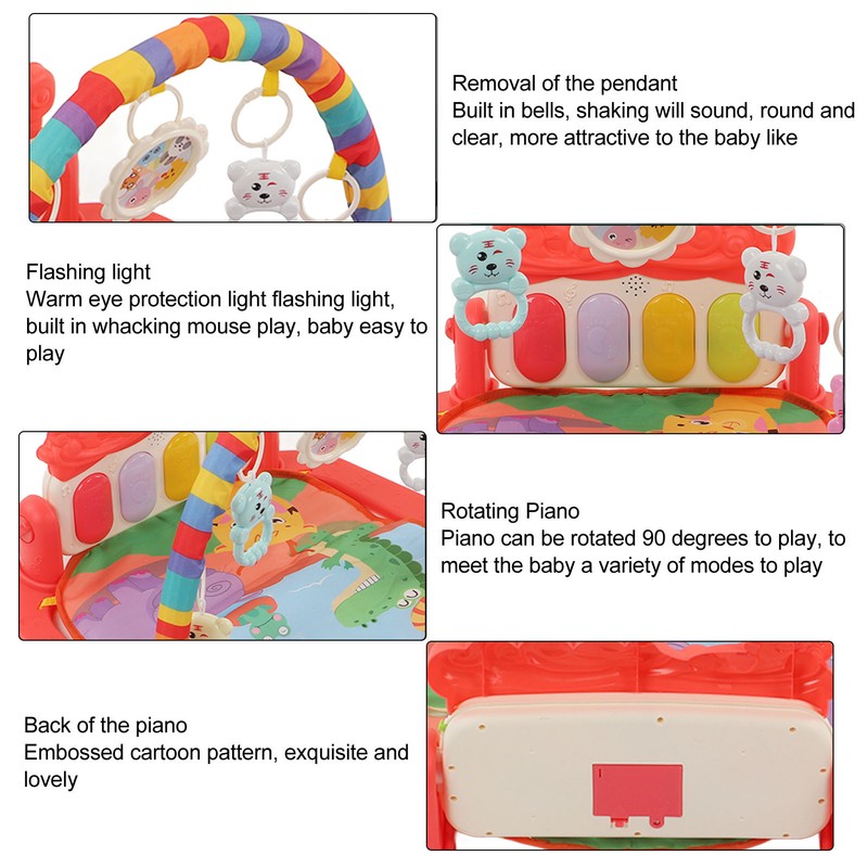 Baby Gym Piano Mat Lullabies Lights Detachable Early Educational Baby