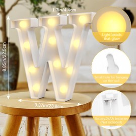Marquee Light Up Letters W, Light Up Sign, Wedding Signs, Bedroom Decor for Teen Girls, Classroom Decor, Birthday Party Decorations, Valentines Day Decor, Graduation Decorations Class