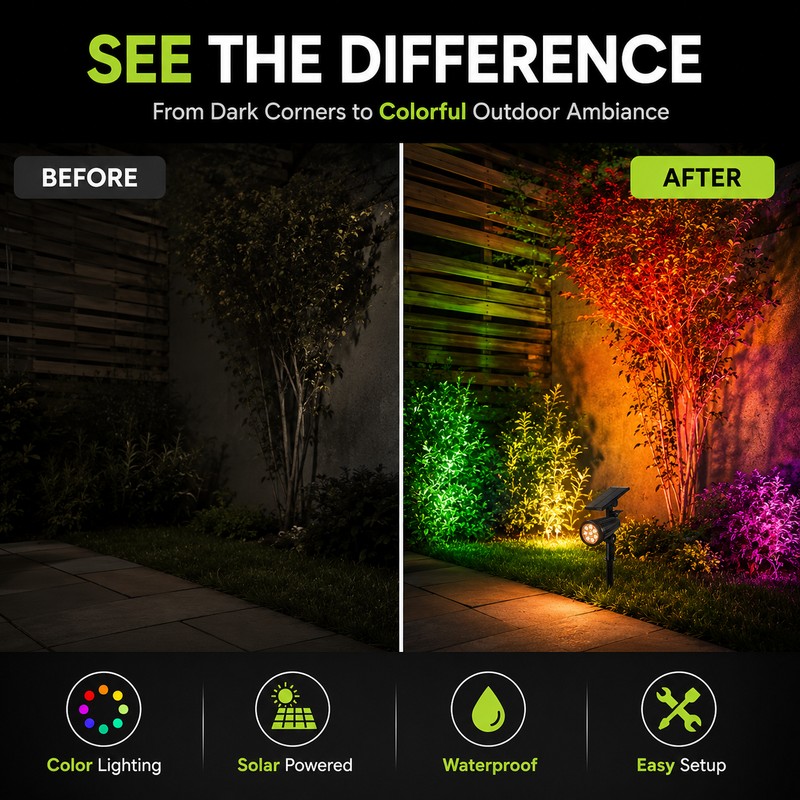 Solar Spot Light for Outdoor Decoration – 9-LED Adjustable Brightness