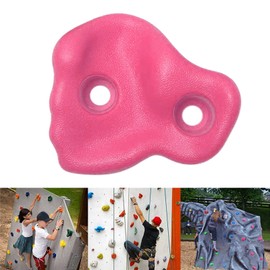 TeamSky Rock Climbing Holds,10PCS Plastic Comfortable Rock Climbing Stone Rocks Wall Stones with Screw Pad and Nut for Outdoor Indoor Climbing Frames Children Playground (Pink)