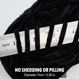 Velvet Yarn for Crocheting Black Chenille Yarn Super Bulky Baby Blanket Yarn Amigurumi Yarn