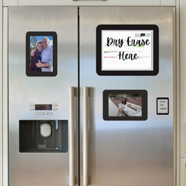 Fodeez Frames 8pc Full Set Peel & Stick Picture Frame Non Mirror for Bedroom, Dorm, Office, Kitchen with Cute Aesthetic for Any Room Home Decor - solid black.