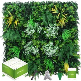 Greenery Wall Panels 20"x20"(12pcs), Artificial Grass Wall Decor Backdrop, UV-Anti Fake Greenery Plant Wall Boxwood Panels for Privacy Fence Screen Outdoor Indoor Wedding Garden Backyard