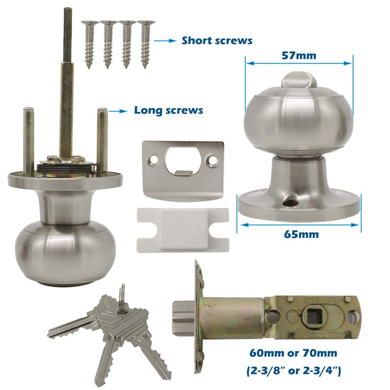 Gobrico 6 Keyed Alike Round Ball Entrance Door Lock Knob