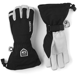Hestra Army Leather Heli Ski Glove - Classic 5-Finger Snow Glove for Skiing, Snowboarding and Mountaineering, Black, 12