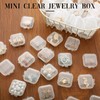Chunful 100 Pack Mini Clear Plastic Jewelry Box Earring Organizers