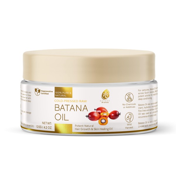 BATANA PURA 100% Raw Cold-Pressed Batana Oil, Potent Natural Hair