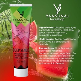 YAAKUNAJ LOVESHOP Sensibilizante Deep Lubricante Sense Sabor Sanda Yaakunaj Loveshop  Para Pezones  15ml                                              