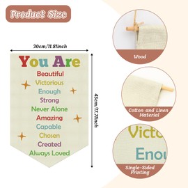 Inspirational Banners for Kids Hanging Pennant Flag Inspirational Gifts for Teens Positive Quotes Banner for Nursery Bedroom Playroom Motivational Wall Decor Living Room Christmas Birthday Gifts