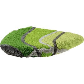 REDBEST Lynn Toilet Lid Cover 47 x 50 cm with Elastic Band, Fluffy Pile, Easy-Care, Non-Slip Coating Green