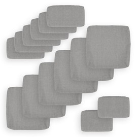 NICESOUL 14-Piece 27“x27 Outdoor Patio Cushion Covers, Olefin Fade/UV-Resistant Sectional Couch Replacement Cover with Zipper, Durable Slipcovers for Outside Exterior, Machine Washable, Light Grey