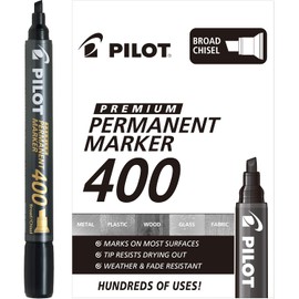 Pilot Marcador Permanente SCA400, punta de cincel, tinta negra, 12 unidades, 44114