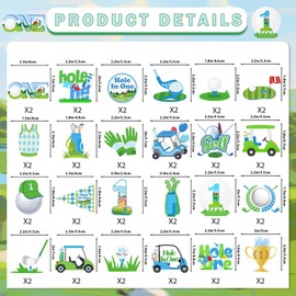 48pcs Hole In One Birthday Decorations - Golf Cupcake Toppers Golf First Birthday Decorations Lets Par-Tee Golf First Cupcake Picks Golf Birthday Party Supplies