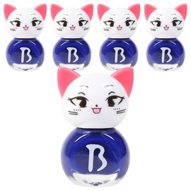 Bably Kids Nail Cat Sticker Type Children's Manicure, Blue Ping, 5 Pieces / 바블리 키즈네일 냥이 스티커형식 어린이매니큐어, 블루핑, 5개