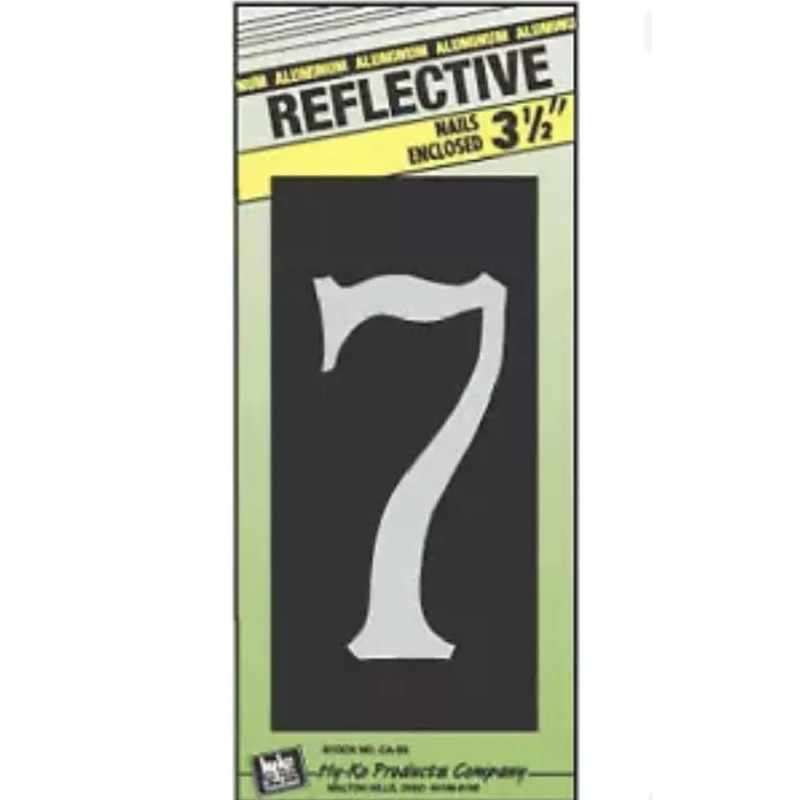 Hy-Ko Products CA-25/7 Aluminum House Number 7 SEVEN 3.5" High